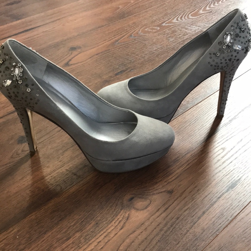 Light Gray Embellished Nine West Heels
